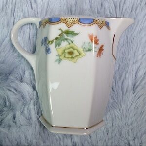 Antique MZ Altrohlau CMR 1510 Diana Pattern Hexagonal Floral Porcelain Creamer